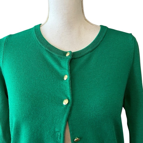 Banana Republic Extra Fine Merino Wool Cardigan Sweater SZ M in Brilliant Jade - Picture 2 of 8